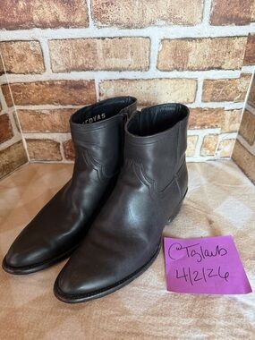 Tecovas women’s The Jenny Black Leather zip up ankle Boots